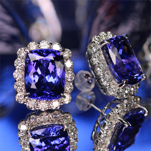 タンザナイト 約14ct ダイヤモンド 2.3ct プラチナ ピアス【品質