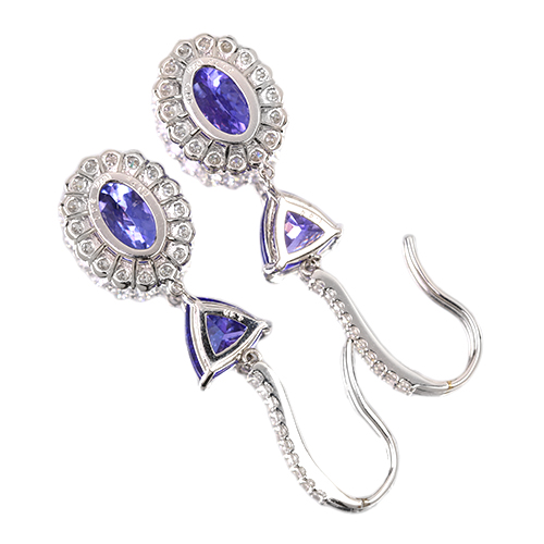 タンザナイト 約10ct ダイヤモンド 1.5ct プラチナ ピアス【品質 タンザナイト 約10ct ダイヤモンド 1.5ct プラチナ ピアス【品質