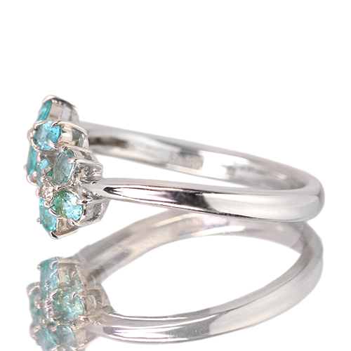 パライバトルマリン0.083ct ダイヤ0.40ct Pt900 リング　指輪 パライバトルマリン リング pt900 指輪 パライバ 0.246ct ペア