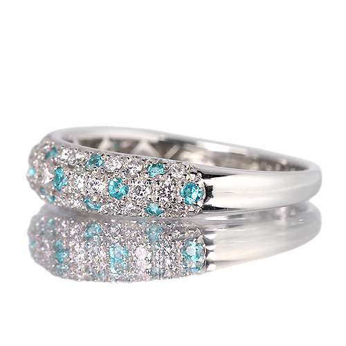 パライバトルマリン0.315ct ダイヤセッティングプラチナリング