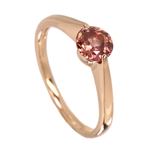 ピンクジルコン 1.0ct ピンクゴールド リング(指輪)【品質保証書/宝石 
