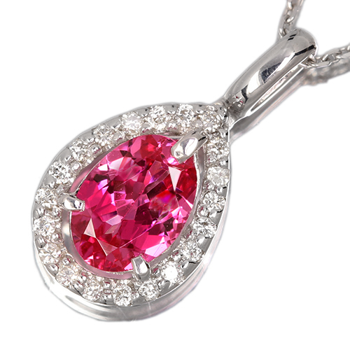 新着＞ネオンピンクスピネル 約0.8ct ダイヤモンド ホワイトゴールド