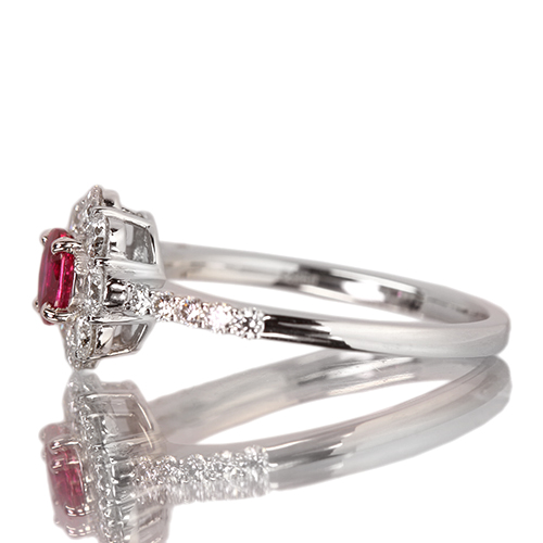 非加熱ピジョンブラッドルビー(Red) 0.3ct ハートアンドキューピッド