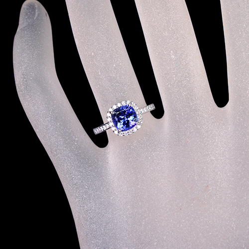 タンザナイト 1.8ct ダイヤモンド プラチナ リング(指輪)【品質保証書 
