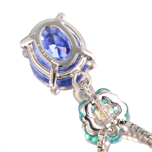 新着＞非加熱サファイア 2.2ct パライバトルマリン 0.18ct