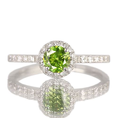 デマントイド & ダイヤ プラチナリング 銀座ベルエトワール 鑑別書なし