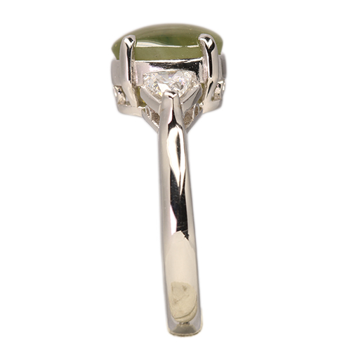 クリソベリルキャッツアイ 3.1ct ダイヤモンド 0.3ct プラチナ リング