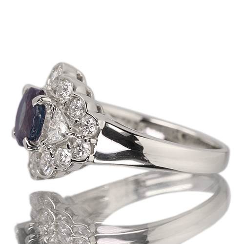 ブラジル産アレキサンドライト 1.0ct ダイヤモンド 1.1ct