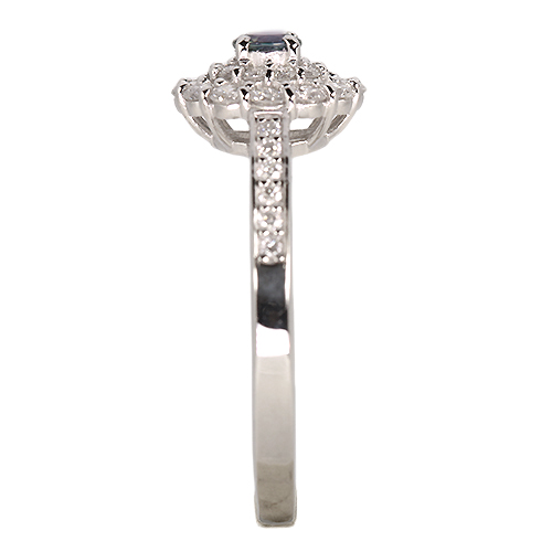 アレキサンドライト 0.1ct ダイヤモンド 0.4ct プラチナ リング