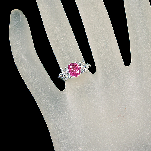 ピンクサファイア 2.1ct ダイヤモンド 0.7ct プラチナ リング(指輪 
