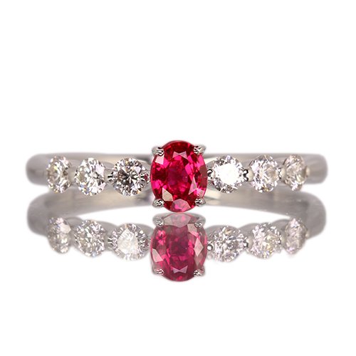 非加熱ピジョンブラッドルビー 0.3ct ハートアンドキューピッド
