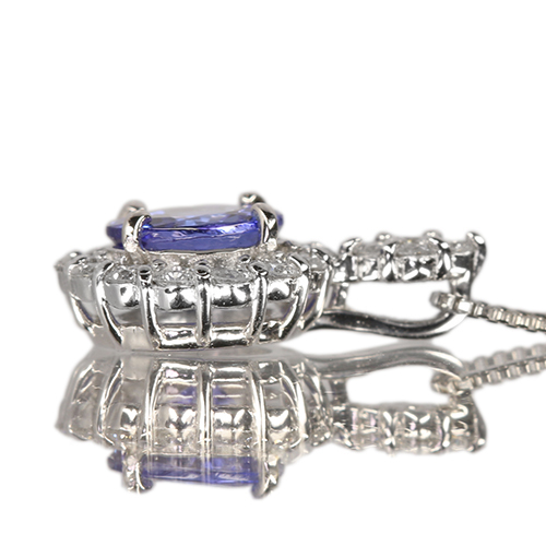タンザナイト 0.7ct ダイヤモンド 0.3ct プラチナ ネックレス【品質