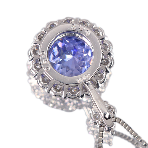 タンザナイト 0.7ct ダイヤモンド 0.3ct プラチナ ネックレス【品質
