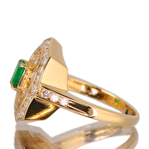 エメラルド 約0.6ct ダイヤモンド 1.1ct プラチナ リング(指輪