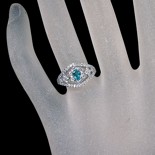 パライバトルマリン 0.43ct ダイヤモンド 0.6ct プラチナ リング(指輪