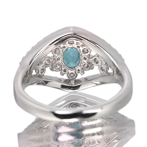 パライバトルマリン 0.43ct ダイヤモンド 0.6ct プラチナ リング(指輪