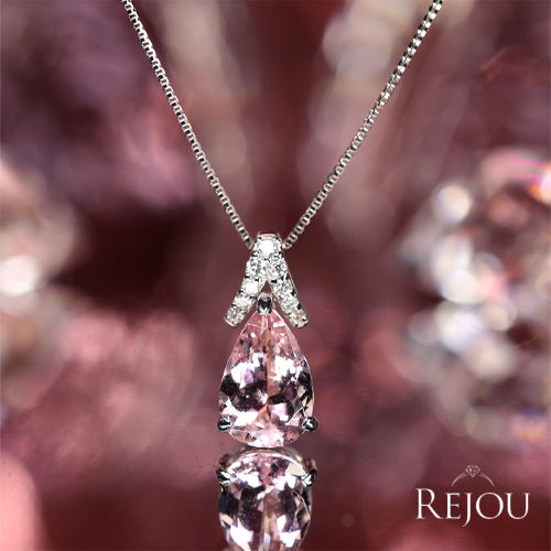モルガナイト 1.1ct ダイヤモンド プラチナ ネックレス【品質保証書
