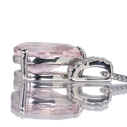 モルガナイト 1.1ct ダイヤモンド プラチナ ネックレス【品質保証書 