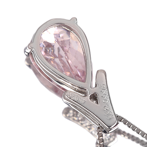 モルガナイト 1.1ct ダイヤモンド プラチナ ネックレス【品質保証書