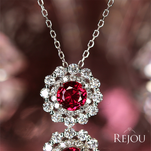 Pt★プラチナ✨ルビー0.58ct✨ダイヤ0.40ct✨石色綺麗ネックレス✨ レッドスピネル 0.8ct ダイヤモンド 0.5ct プラチナ ネックレス