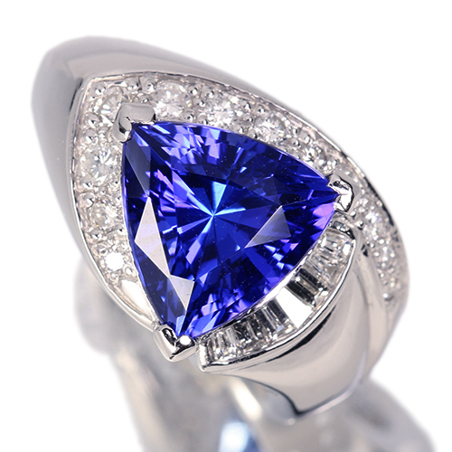 タンザナイト 4ct ダイヤモンド 0.4ct プラチナ リング(指輪)【品質 