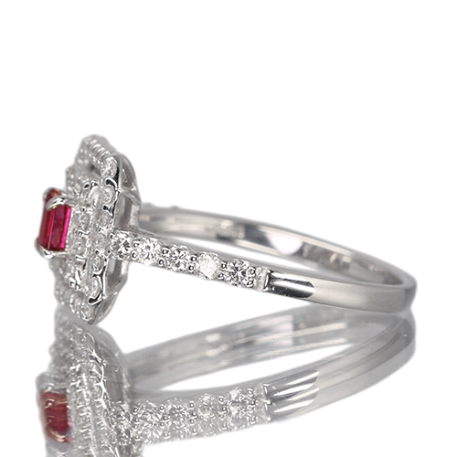 ルビー 約0.2ct ダイヤモンド 0.4ct プラチナ リング(指輪)【品質