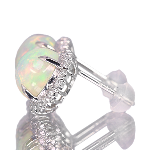 エチオピア産ウェロオパール 約3ct ダイヤモンド 0.5ct プラチナ