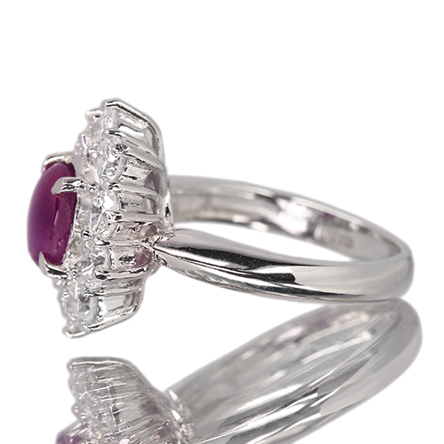 パープルスターサファイア 1.3ct ダイヤモンド 1.4ct プラチナ リング 