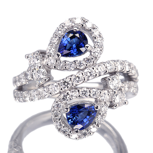 ブルーサファイア 1.1ct ダイヤモンド 1.3ct プラチナ リング(指輪 ...