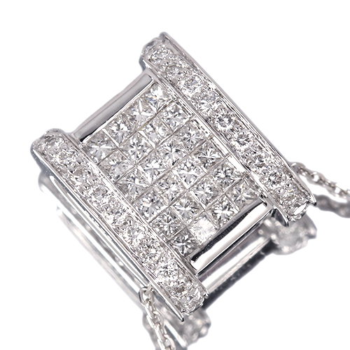 ☆リバーシブル☆ピンクサファイア 0.5ct ダイヤモンド 1.0ct ホワイトゴールド リバーシブルネックレス【品質保証書/宝石鑑別書】  即納ジュエリー ジュエリー通販リジュー | レアストーン・高級ジュエリーオンラインショップ