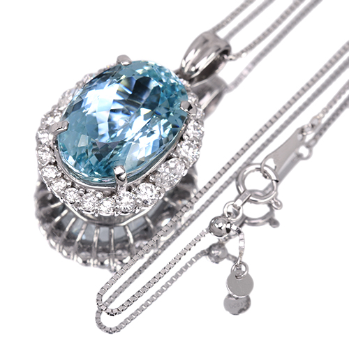 サンタマリアカラー❗️D0.35CT &A1.18CT✨プラチナダイヤネック サンタマリアカラー❗️D0.35CT &A1.18CT✨プラチナダイヤネック