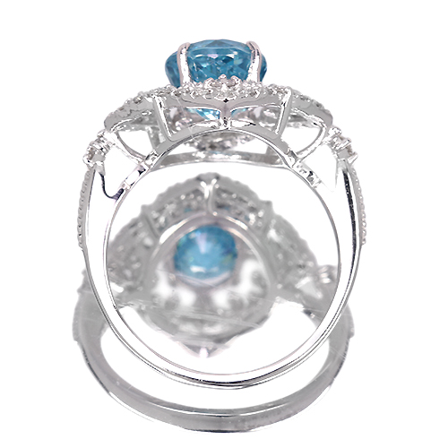 第404回抽選販売＞ブルージルコン 3.2ct ダイヤモンド 0.2ct プラチナ