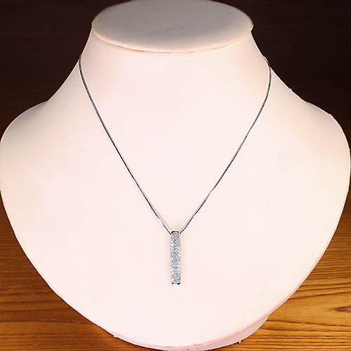 パライバトルマリン 0.15ct ダイヤモンド 0.3ct プラチナ ネックレス