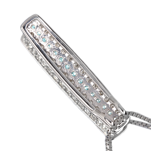 パライバトルマリン 0.15ct ダイヤモンド 0.3ct プラチナ ネックレス 