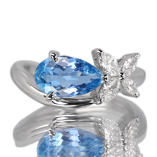 第407回抽選販売＞サンタマリアアクアマリン 1.6ct ダイヤモンド