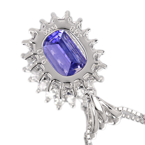 プラチナ　タンザナイト0.50ct ネックレス ネックレス プラチナ タンザナイト ダイヤモンド合計0.11ct(12月