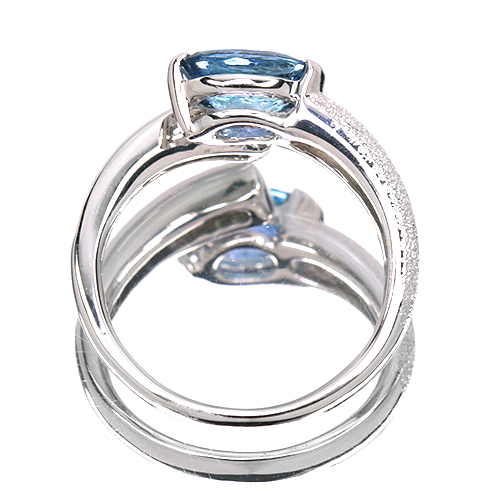 サンタマリアアクアマリン 1.1ct ダイヤモンド プラチナ リング サンタマリアアクアマリン 1.1ct ダイヤモンド プラチナ リング