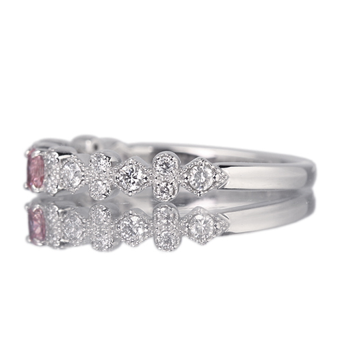 ピンクダイヤモンド 0.062ct/FP/I1 ダイヤモンド 0.2ct プラチナ