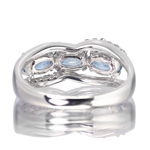 アクアマリン 1.1ct ダイヤモンド ホワイトゴールド リング(指輪