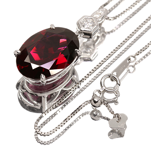 ロードライトガーネット 12ct ダイヤモンド 0.2ct プラチナ