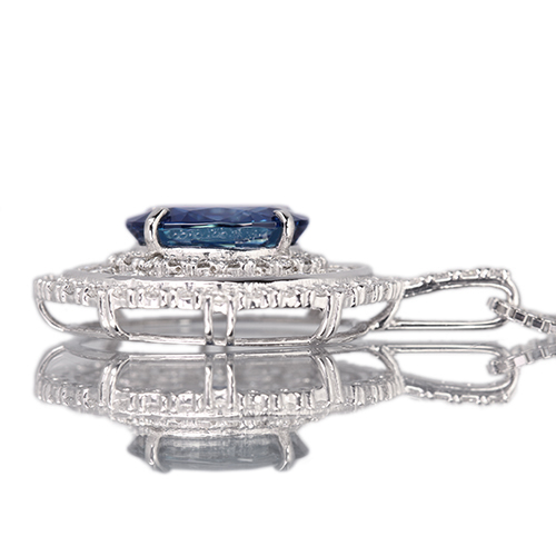 非加熱ブルーサファイア 4.3ct ダイヤモンド 1.4ct プラチナ