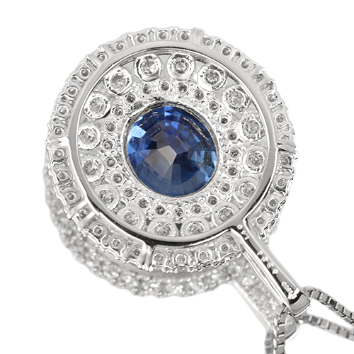 非加熱ブルーサファイア 4.3ct ダイヤモンド 1.4ct プラチナ
