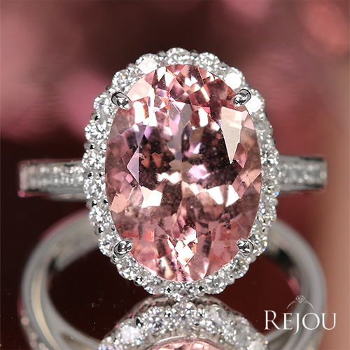 モルガナイト 約4.9ct ダイヤモンド 0.6ct プラチナ リング(指輪 