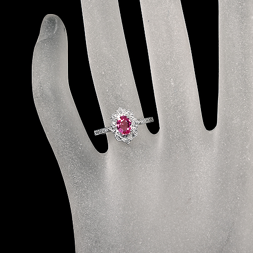 パパラチアサファイア 0.7ct ハートアンドキューピッド