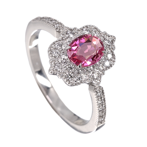 パパラチアサファイア 0.7ct ハートアンドキューピッド