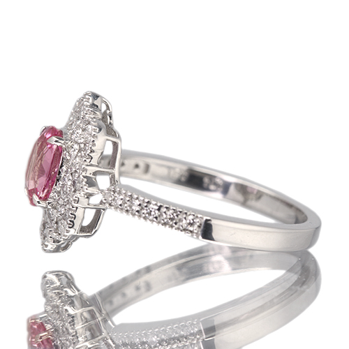 パパラチアサファイア 0.7ct ハートアンドキューピッド