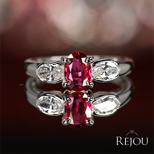 ルビー 0.6ct ダイヤモンド 0.4ct プラチナ リング(指輪)【品質保証書