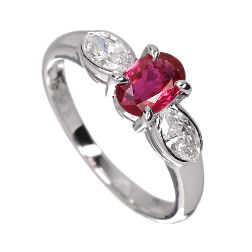 ルビー 0.6ct ダイヤモンド 0.4ct プラチナ リング(指輪)【品質保証書