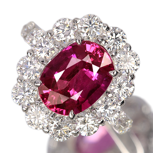 新作＞ルビー 4.02ct ダイヤモンド 1.85ct プラチナ