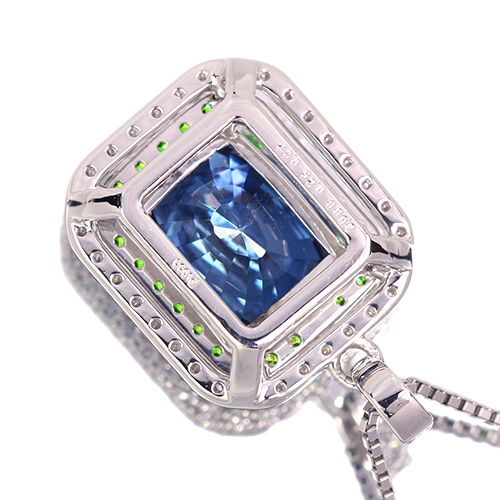 ブルースピネル 3.6ct デマントイドガーネット 0.2ct ダイヤモンド 0.2